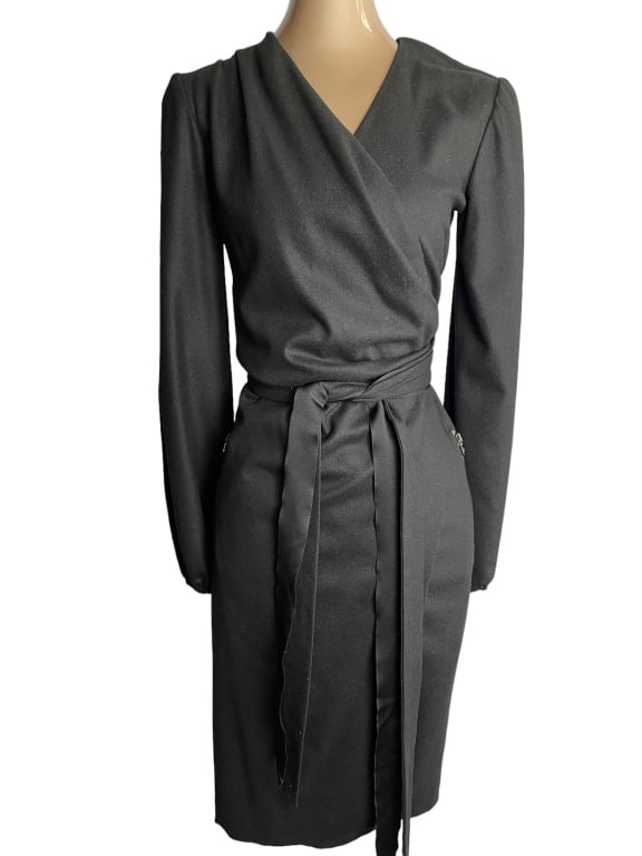 LORA PIANA CASHMERE AND SILK WRAP DRESS SZ 42 (1 of 4)