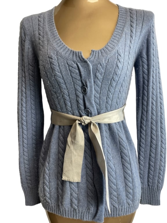 BRUNELLO CUCINELLI CASHMERE SWEATER WITH BELT SZ M (1 of 4)