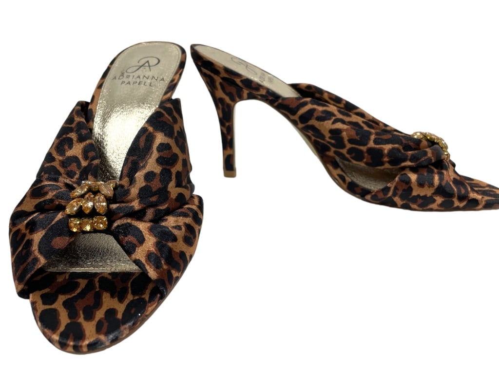 ADRIANNA PAPELL LEOPARD PRINT SLIP ON HEELS SZ7 (1 of 10)