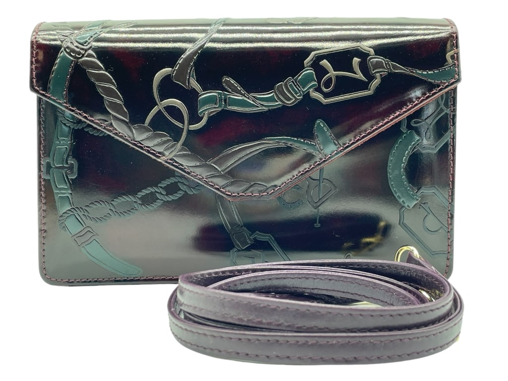 NEW LALO PATENT LEATHER CLUTCH HANDBAG 7.25" (1 of 4)