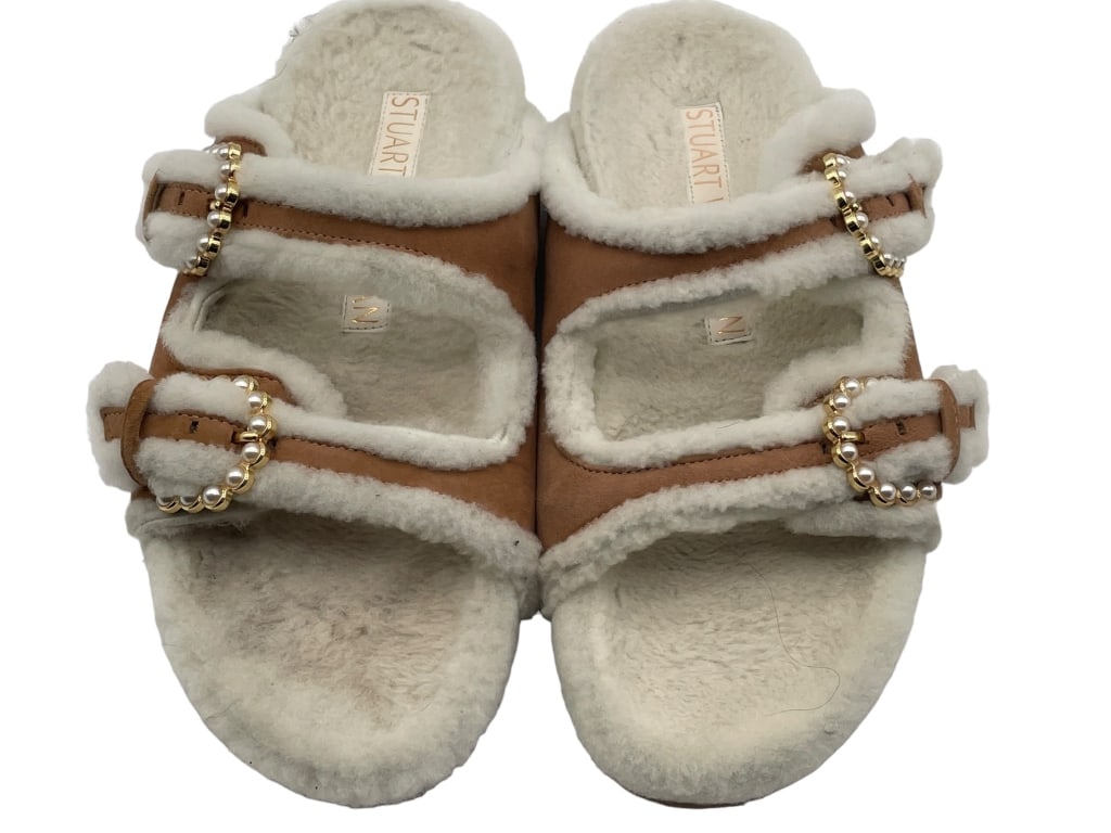 STUART WEITZMAN FUR INSPIRED SLIPPERS SIZE 8.5: STUART WEITZMAN FUR INSPIRED SLIPPERS SIZE 8.5 -GOOD PRE-OWNEDD CONDITION