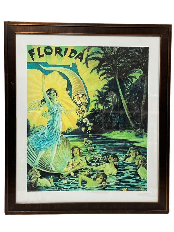 VINTAGE STYLE ART NOUVEAU  FLORIDA PRINT 31" (1 of 2)