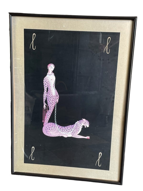 ERTÉ ART DECO ALPHABET SERIES PRINT L 37" (1 of 2)