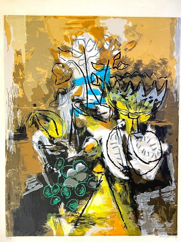 GUY MACCOY ABSTRACT STILL LIFE LITHO PRINT 36" (1 of 4)