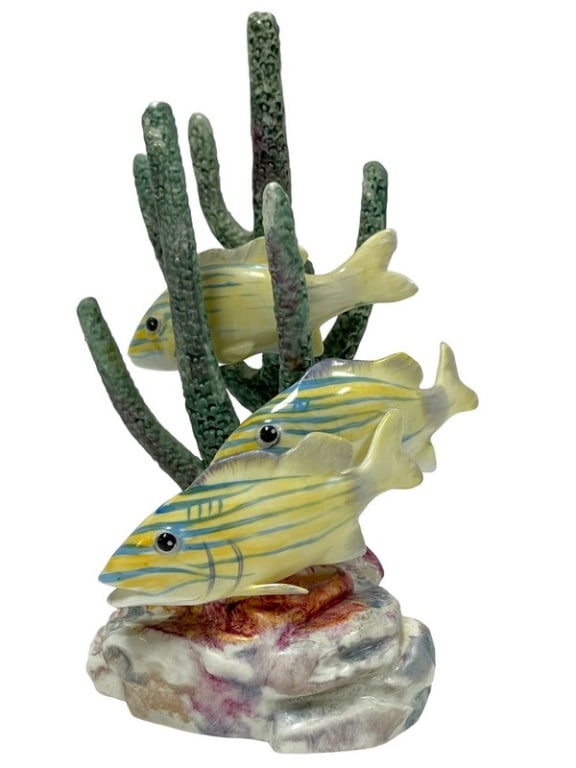 ROYAL WORCESTER PORCELAIN YELLOW GRUNT FISH (1 of 7)