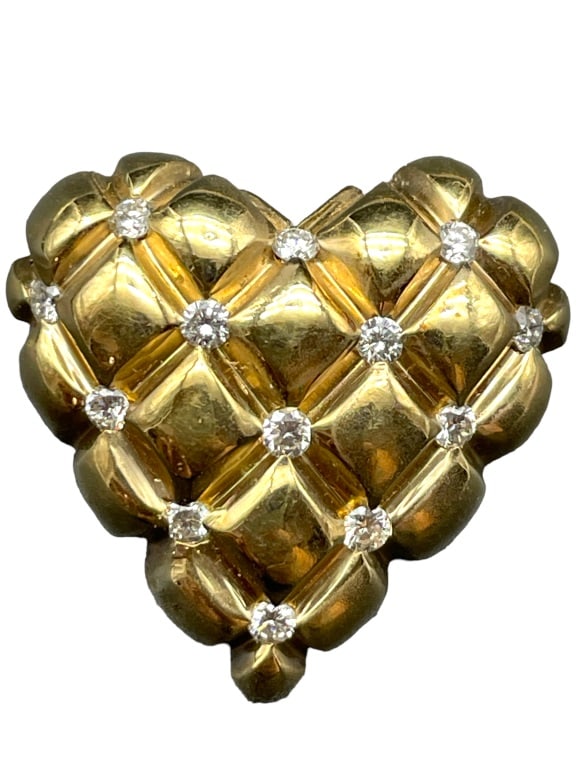 14K YELLOW GOLD AND DIAMOND SLIDE 7,3 GRAMS (1 of 5)