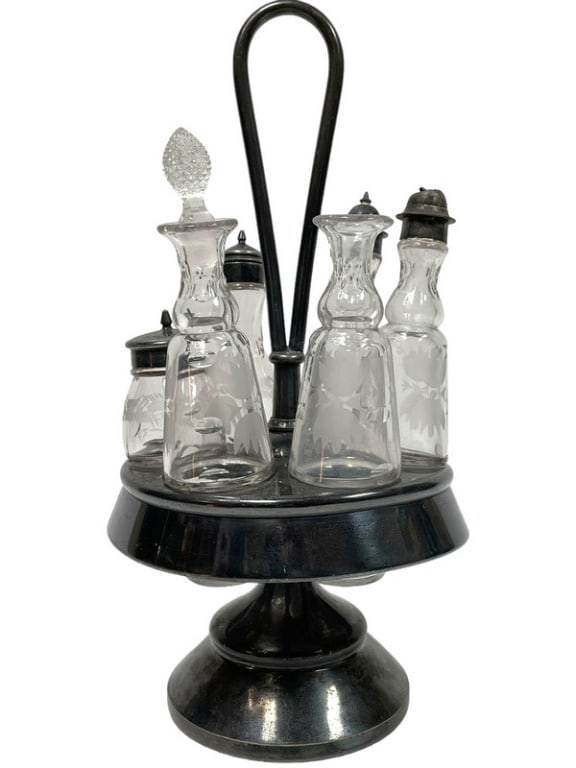 VINTAGE VICTORIAN CASTOR CRUET CONDIMENT SET 18" (1 of 8)