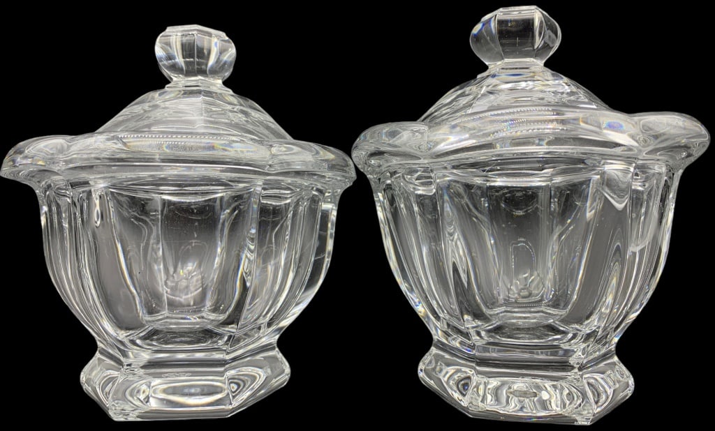 PAIR BACCARAT FRENCH CRYSTAL HARCOURT MISSOURI JAR (1 of 5)