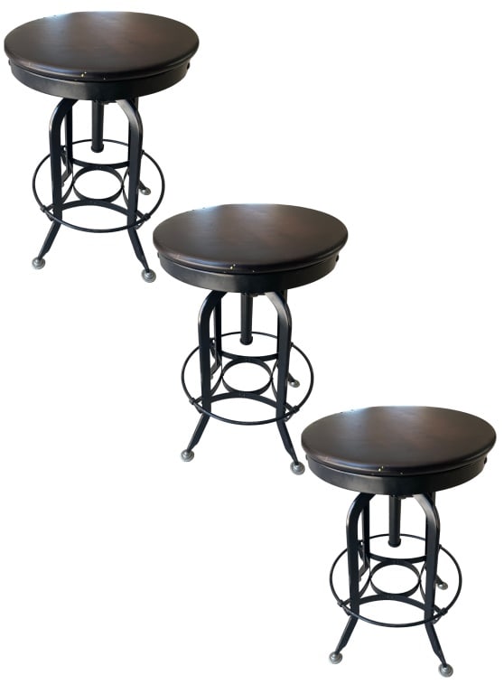 3 RESTORATION HARDWARE ADJUSTABLE WOODEN STOOLS (1 of 4)