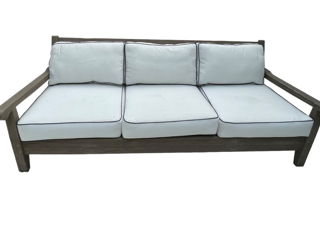 RESTORATION HARDWARE TEAK LEAGRAVE LUX SOFA 85" (1 of 7)