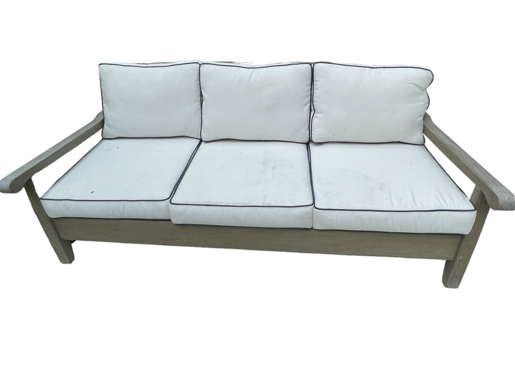 RESTORATION HARDWARE TEAK LEAGRAVE LUX SOFA 70" (1 of 7)