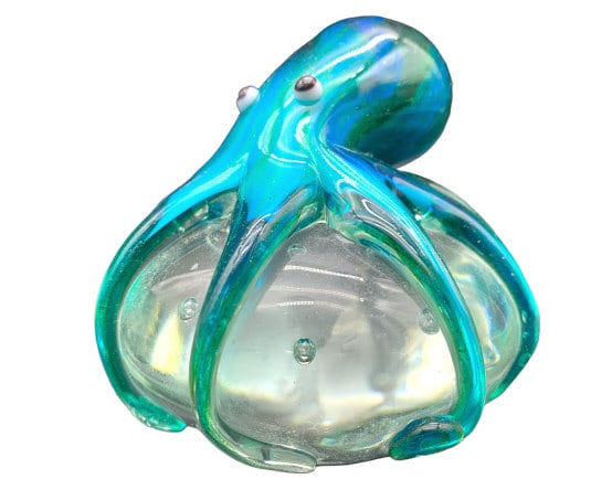 H&D HANDMADE OCTOPUS BLOWN GLASS PAPERWEIGHT (1 of 4)