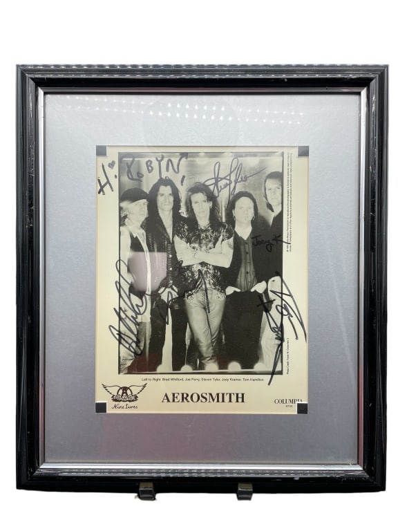 AEROSMITH SIGNED AUTOGRAPH FRAMED PHOTO (1 of 2)
