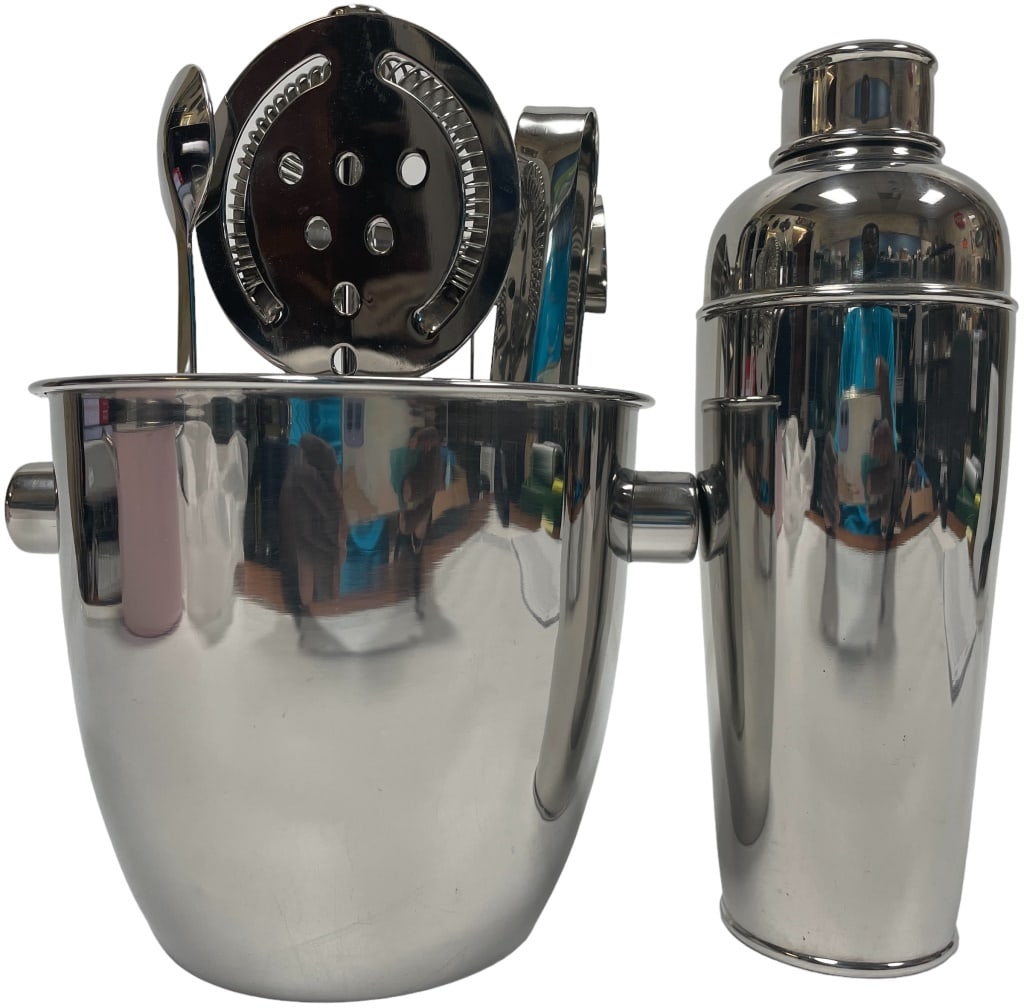 CRATE & BARREL CHROME BAR SET (1 of 5)