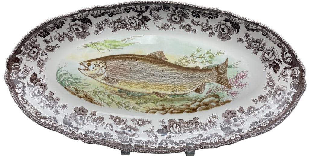 SPODE WOODLAND STREAM SALMON SERVING DISH (1 of 4)