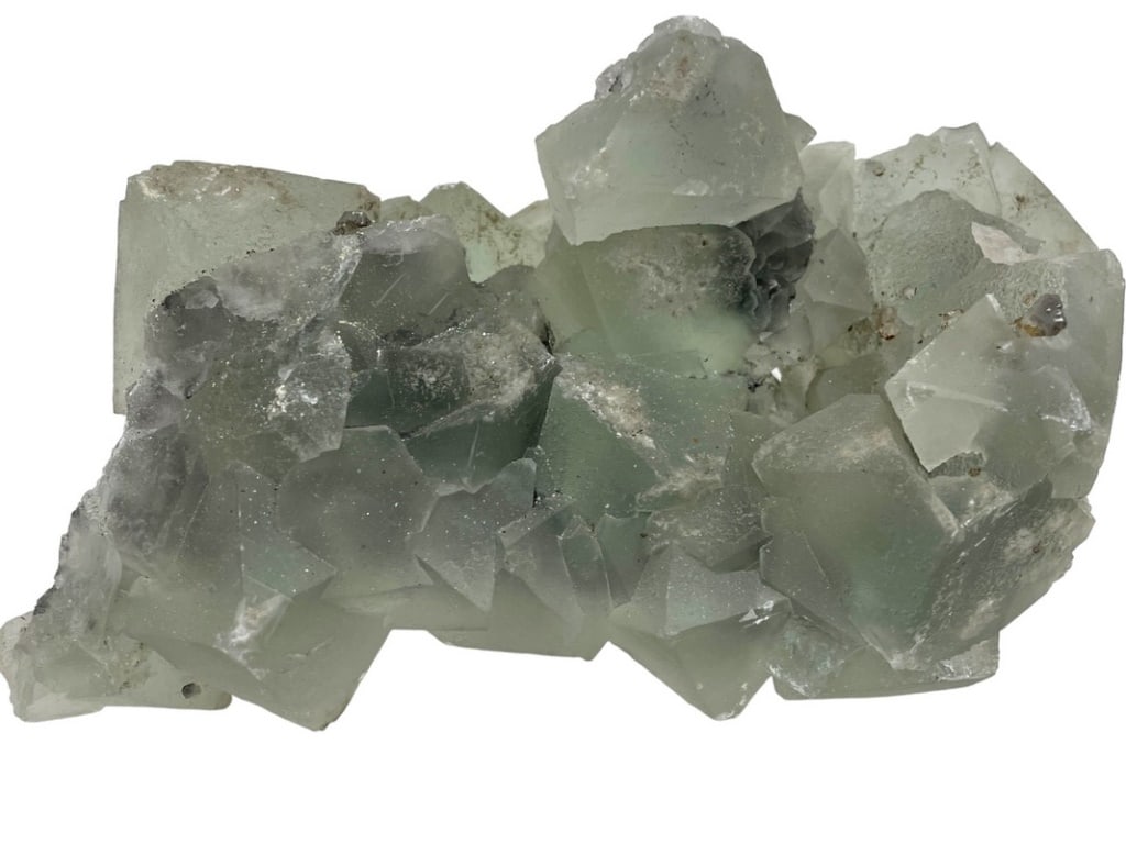 LARGE NATURALGREEN FLUORITE CRYSTAL GEODE 7" (1 of 4)