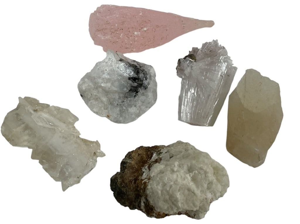 SET OF 6 NATURAL MINERAL CRYSTAL CLUSTERS 4" (1 of 4)