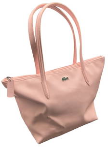 LACOSTE ZIP TOTE BAG -LIGHT PINK: LACOSTE ZIP TOTE BAG - LIGHT PINK -ZIPPER CLOSURE -SIZE 8"H-14"W -DG0624 Bidders may pick up their items from the auction-house or have their items shipped. Some items qualify for in-house shipping. A