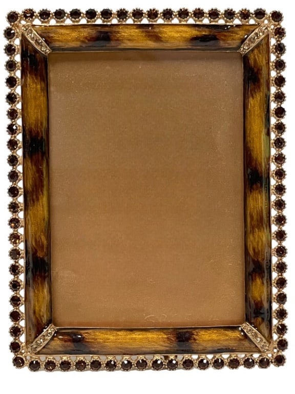 JAY STRONGWATER ENAMEL AND STONE EDGE FRAME 5": JAY STRONGWATER ENAMEL AND STONE EDGE FRAME -5" -VERY GOOD PRE OWNED CONDITION -DP61324ST