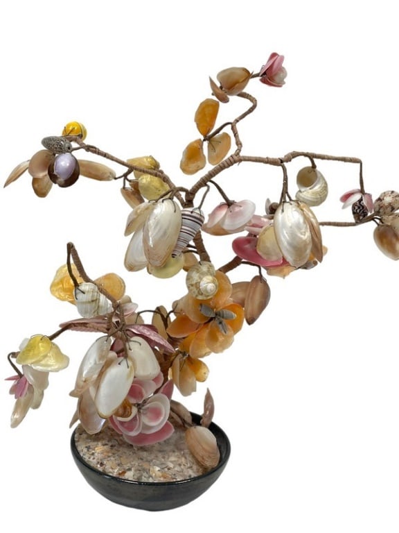 VINTAGE COASTAL  SHELL BONSAI TREE 12" (1 of 5)