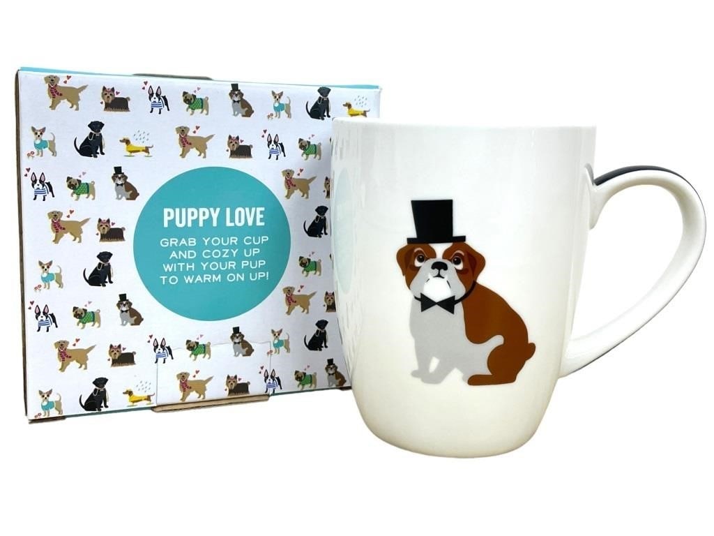 PUPPY LOVE DOG MUG: PUPPY LOVE DOG MUG -SIZE: 4" -NEW IN BOX -GREAT HOLIDAY GIFT -JR BTQ BRN SLF 11/21