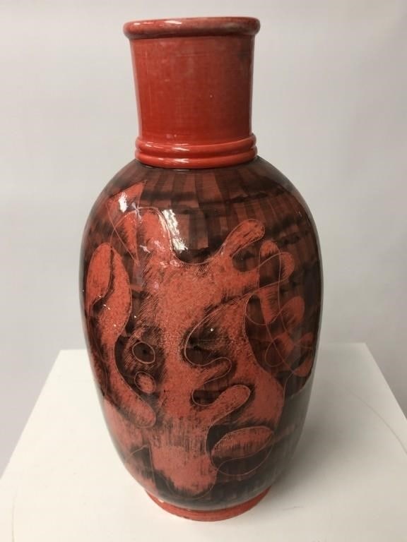 VTG ITALIAN CERAMIC POTTERY HAND PAINTED VASE WITR (1 of 4)
