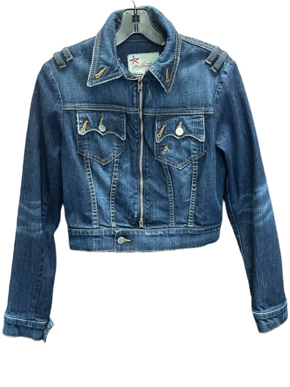 ALLEN SCHWARTZ BLUE DENIM ZIPUP JACKET (1 of 4)