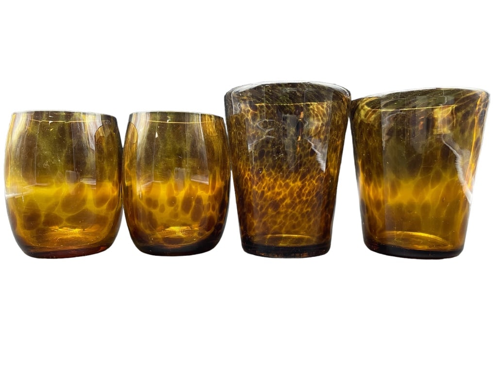 TORTOISE SHELL DESIGN SET OF 4 TUMBLERS (1 of 4)