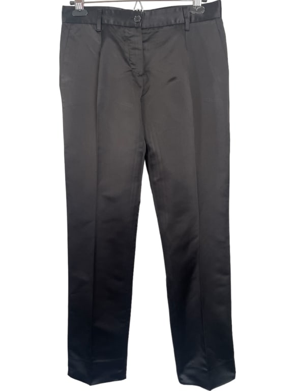 DOLCE & GABBANA BLACK SILK TROUSERS SZ 40 (1 of 4)