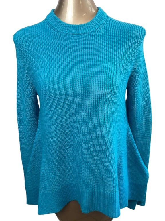 PROENZA SCHOULER BLUE SWEATER SZ SMALL: PROENZA SCHOULER BLUE WOOL CREW NECK SWEATER -SIZE SMALL -ITEM CONDITION GOOD PREOWNED -MA062124 Bidders may pick up their items from the auction-house or have their items shipped. Some items qualify