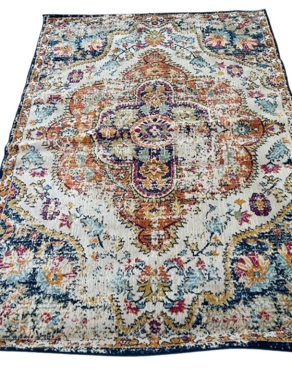LARGE MULTICOLORED AREA RUG 82" X 60" (1 of 6)