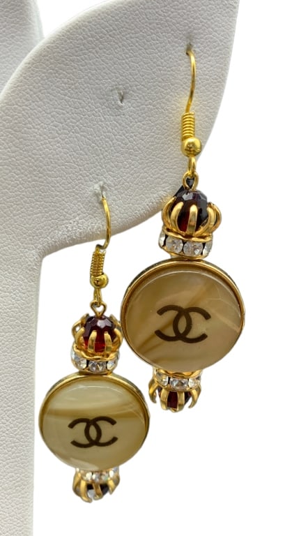 classic CHANEL BUTTON ITALIAN EARRINGS (1 of 9)