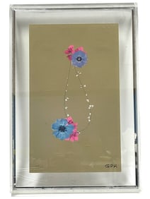 GRACE KELLY PRESSED FLOWERS PRINT FRAMED 18"