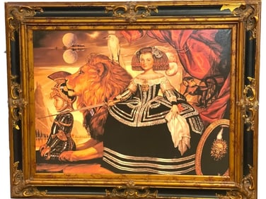 LARGE RALPH WOLFE PRINCE & PRINCESS  PAINTING 50"