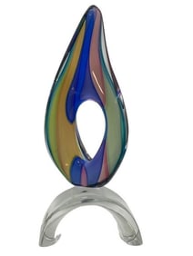 LARGE FORMIA MURANO ART GLASS SCULPTURE 18"