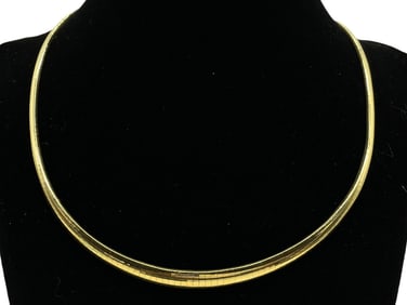 14K GOLD GRADUATED OMEGA NECKLACE 24g