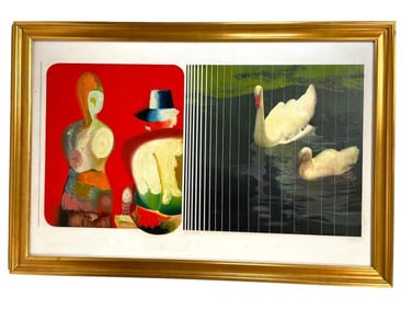 VINTAGE MID CENTURY PAINTING 29.5"