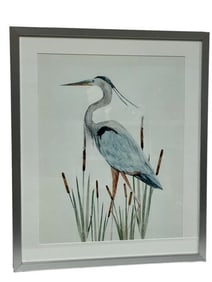 FLORIDA COASTAL BLUE HERON BIRD PRINT 25"