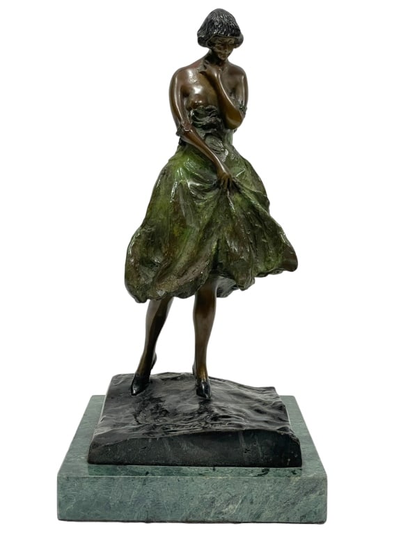 AFTER LOUIS ICART L'ACCIDENT BRONZE SCULPTURE 14" (1 of 6)