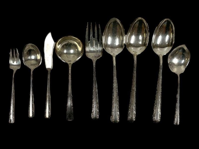 9 PC TOWLE CANDLELIGHT STERLING SERVING SET 376G (1 of 6)