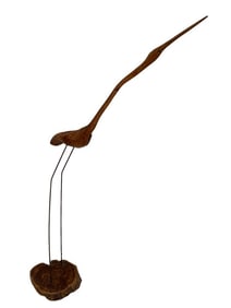 TALL CARVED DRIFTWOOD COASTAL BIRD SCULPTURE 56.5"