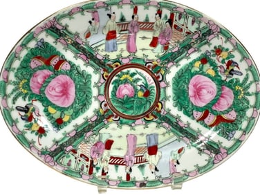 CHINESE ROSE MEDALLION STYLE PLATTER 14"