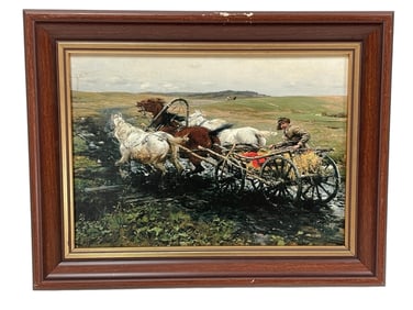 AFTER JOSEF BRANDT FRAMED PRINT 20"