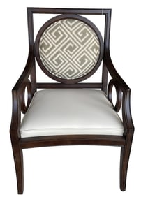EBONY WOOD FRAME REGENCY STYLE ARM CHAIR 36"