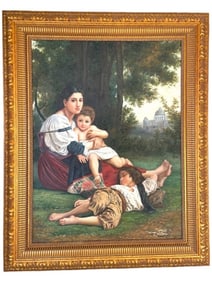 AFTER WILLIAM-ADOLPHE BOUGUEREAU OIL PAINTING 61"