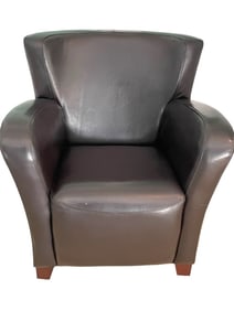BROWN LEATHER STYLE CLUB CHAIR 30.5"
