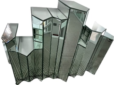 POST MODERN MIORRORED CONSOLE TABLE 43.5"