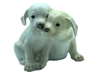 ROYAL COPENHAGEN PORCELAIN PUPPIES FIGURINE 6"