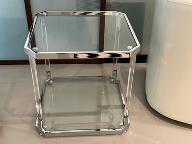 MODERN CHROME SIDE TABLE 22"