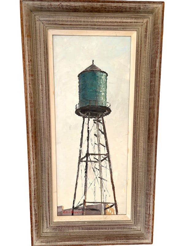 P. HAYWARD NEW YORK CITY WATER TOWER OIL PAINTING (1 of 4)